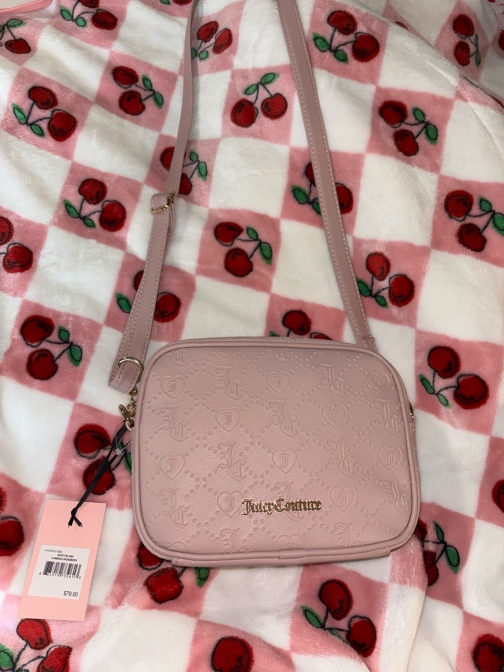 Juicy Couture Blush Pink Embossed Crossbody Bag